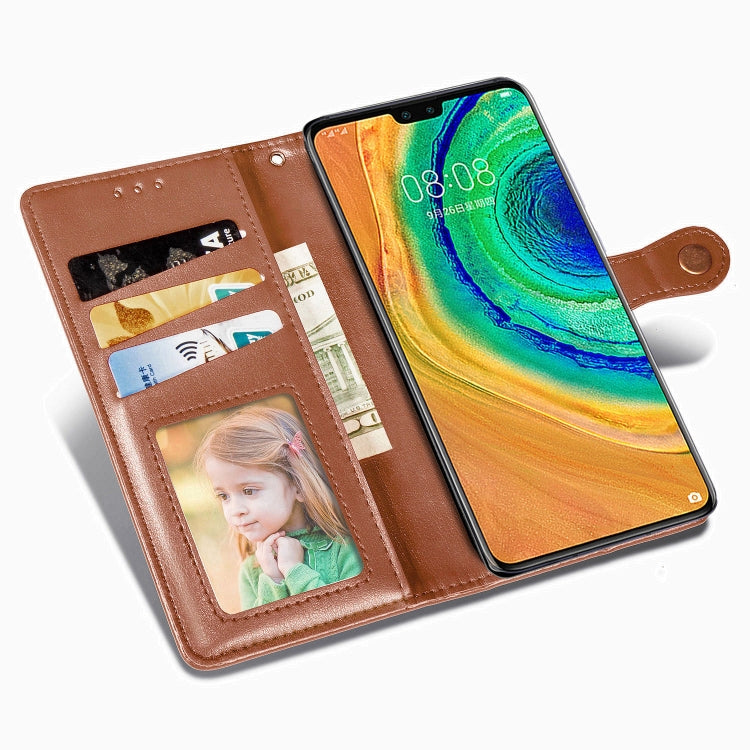 For Huawei Mate 30 Hat-Prince Litchi Texture Horizontal Flip Leather Case with Card Slots Brown