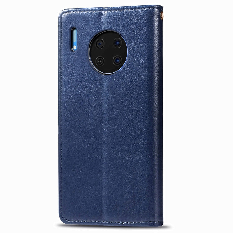 For Huawei Mate 30 Hat-Prince Litchi Texture Horizontal Flip Leather Case with Card Slots Dark Blue