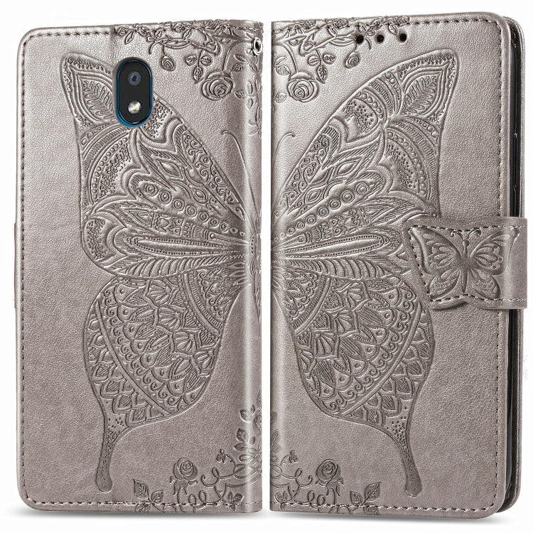For LG K30 2019 Butterfly Love Flower Embossed Horizontal Flip Leather Case with Bracket Lanyard Card Slot Wallet