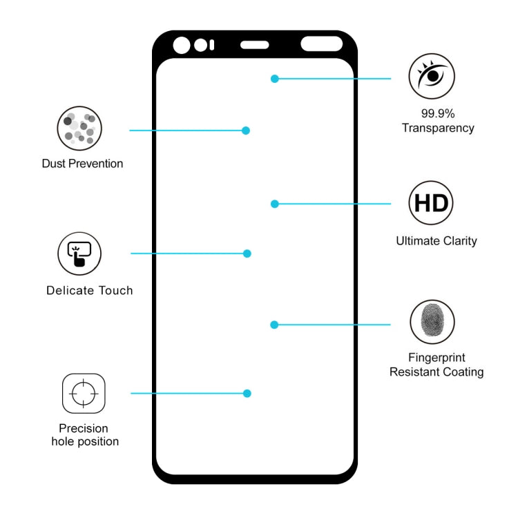 For Google Pixel 4 ENKAY Hat-prince Full Glue 0.26mm 9H 2.5D Tempered Glass Full Coverage Film
