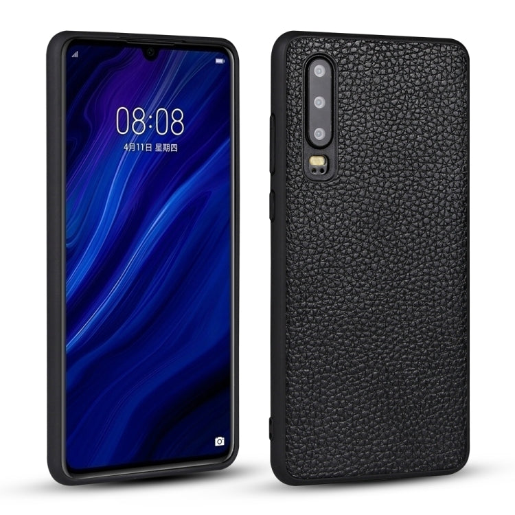 For Huawei P30 Litchi PU Leather Anti-falling TPU Protective Case