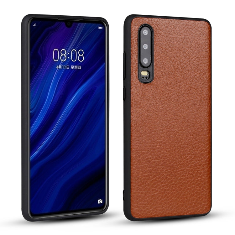 For Huawei P30 Litchi PU Leather Anti-falling TPU Protective Case