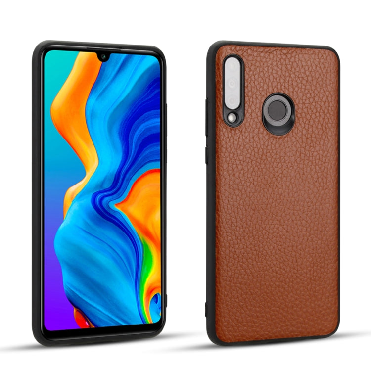 For Huawei P30 Lite Lychee Grain Cortex Anti-falling TPU Mobile Phone Shell Protective Case