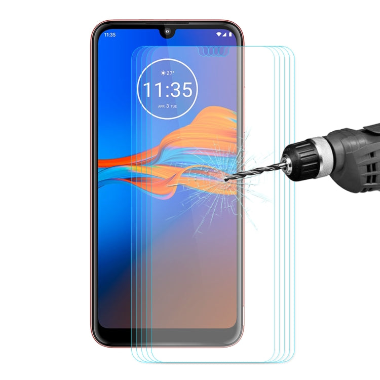 For Motorola Moto E6 Plus 5PCS ENKAY Hat-prince 0.26mm 9H 2.5D Curved Edge Tempered Glass Film