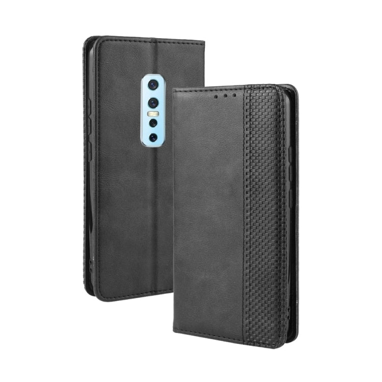 For Vivo V17 Pro Magnetic Buckle Retro Crazy Horse Texture Horizontal Flip Leather Case with Holder & Card Slots & Photo Frame