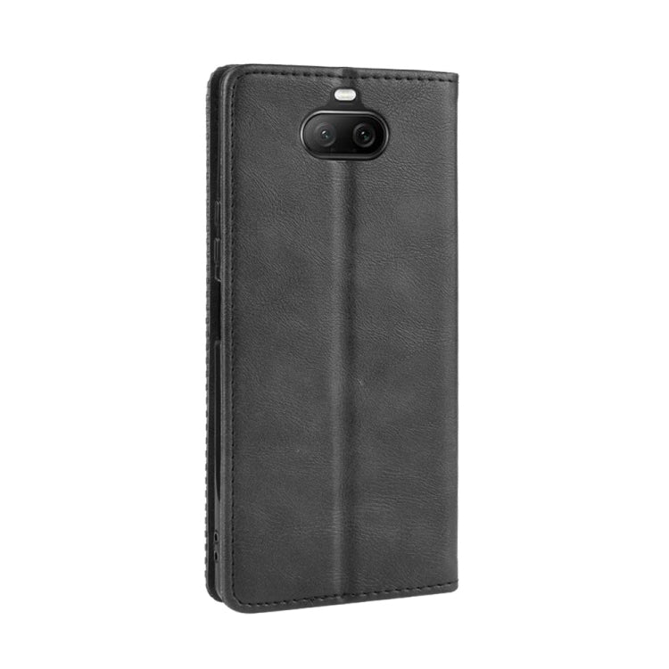 For Sony Xperia 8 Magnetic Buckle Retro Crazy Horse Texture Horizontal Flip Leather Case with Holder & Card Slots & Photo Frame
