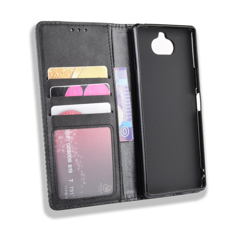 For Sony Xperia 8 Magnetic Buckle Retro Crazy Horse Texture Horizontal Flip Leather Case with Holder & Card Slots & Photo Frame