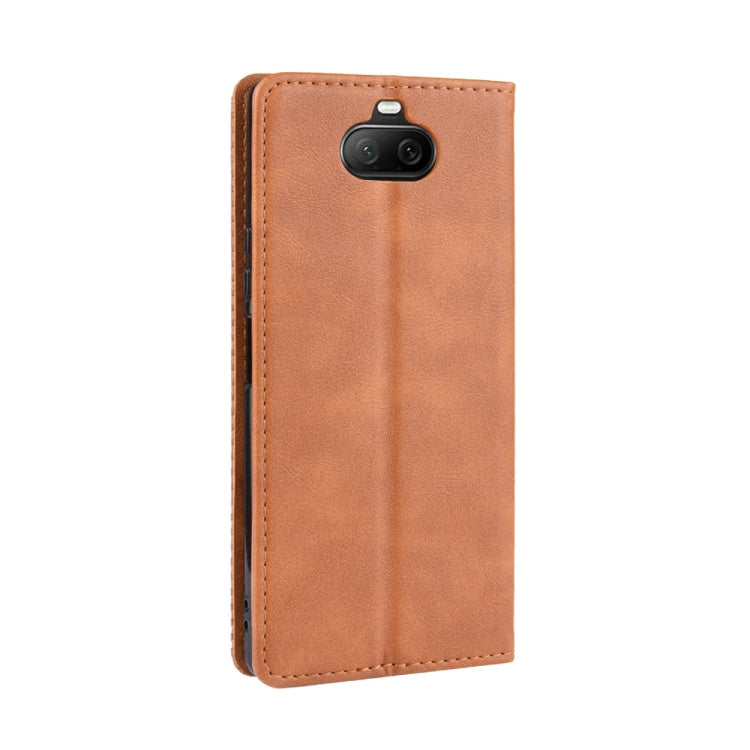 For Sony Xperia 8 Magnetic Buckle Retro Crazy Horse Texture Horizontal Flip Leather Case with Holder & Card Slots & Photo Frame