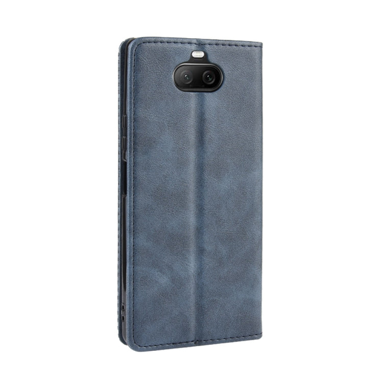 For Sony Xperia 8 Magnetic Buckle Retro Crazy Horse Texture Horizontal Flip Leather Case with Holder & Card Slots & Photo Frame