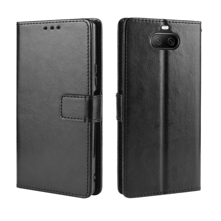 For Sony Xperia 8 Retro Crazy Horse Texture Horizontal Flip Leather Case , with Holder & Card Slots & Photo Frame