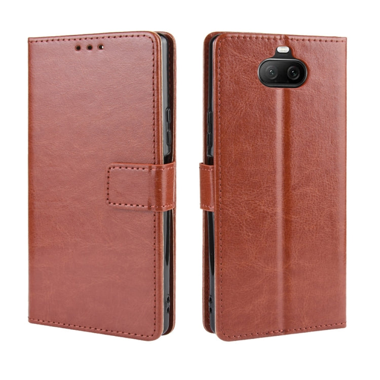For Sony Xperia 8 Retro Crazy Horse Texture Horizontal Flip Leather Case , with Holder & Card Slots & Photo Frame