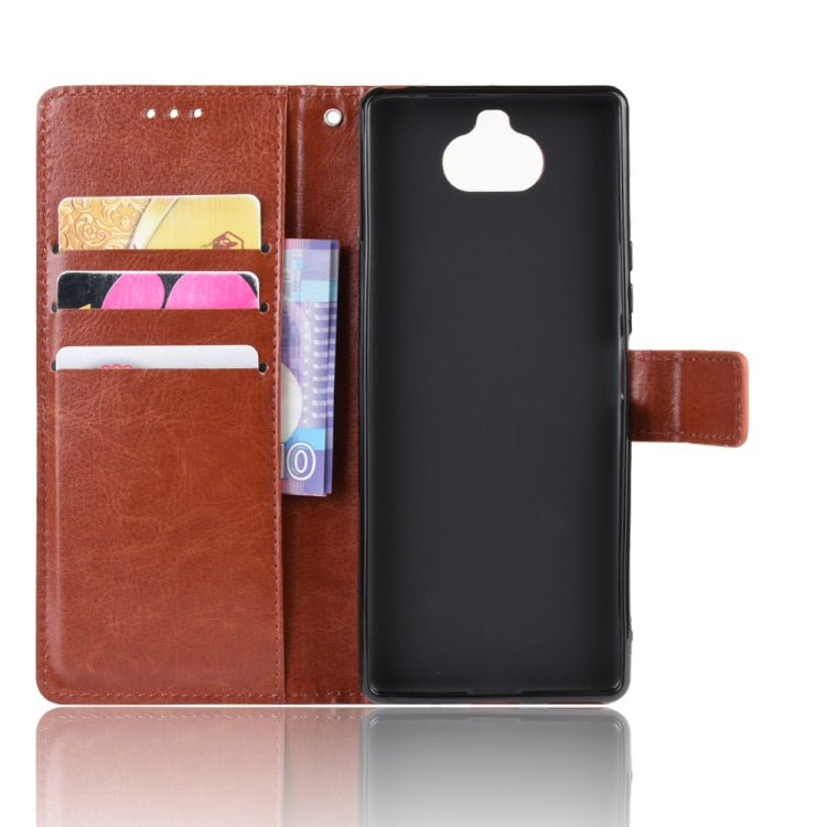 For Sony Xperia 8 Retro Crazy Horse Texture Horizontal Flip Leather Case , with Holder & Card Slots & Photo Frame