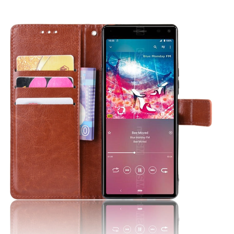 For Sony Xperia 8 Retro Crazy Horse Texture Horizontal Flip Leather Case , with Holder & Card Slots & Photo Frame
