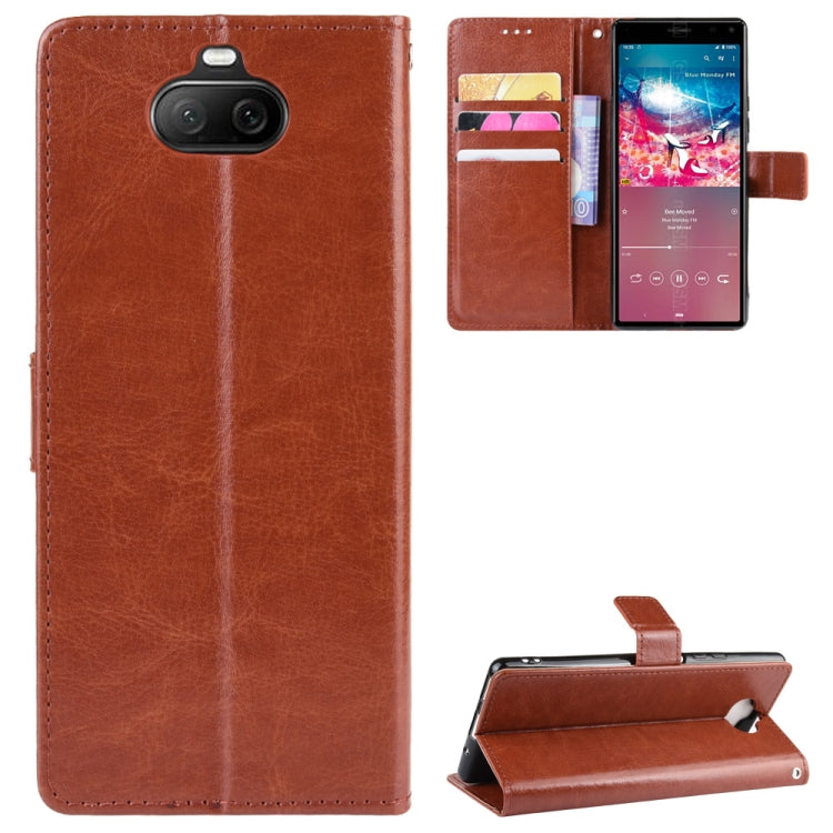 For Sony Xperia 8 Retro Crazy Horse Texture Horizontal Flip Leather Case , with Holder & Card Slots & Photo Frame