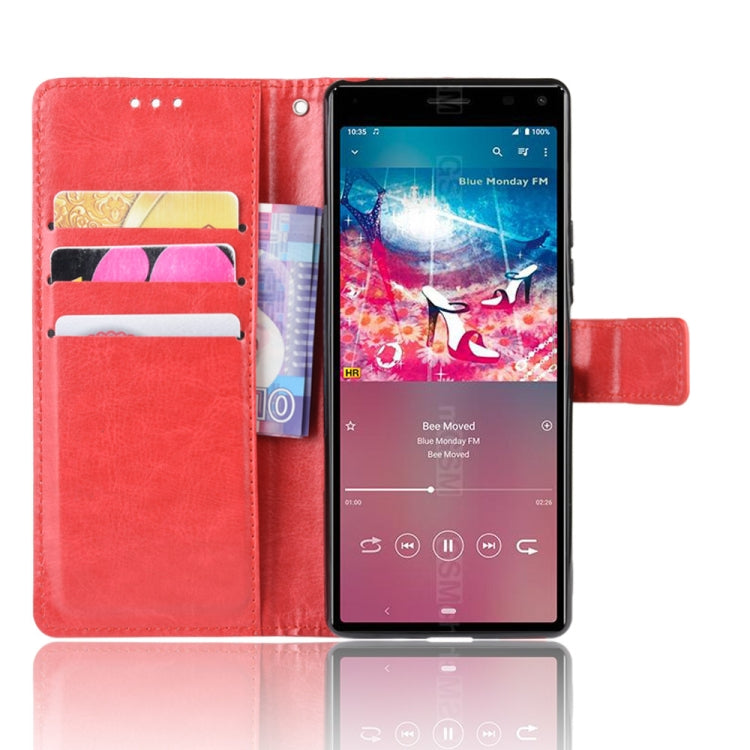 For Sony Xperia 8 Retro Crazy Horse Texture Horizontal Flip Leather Case , with Holder & Card Slots & Photo Frame