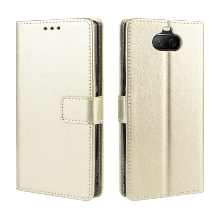 For Sony Xperia 8 Retro Crazy Horse Texture Horizontal Flip Leather Case , with Holder & Card Slots & Photo Frame