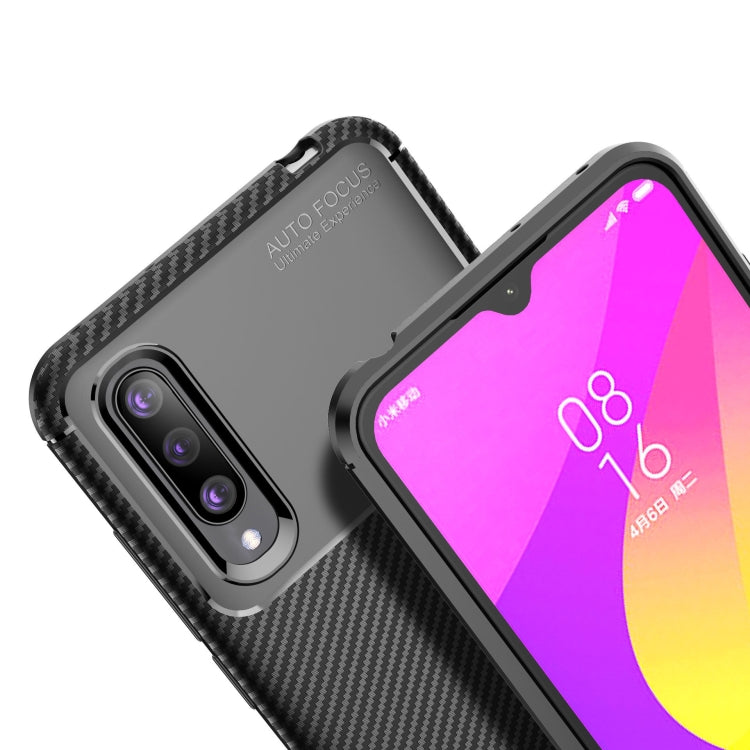 For Xiaomi 9 Lite Carbon Fiber Texture Shockproof TPU Case(Blue)