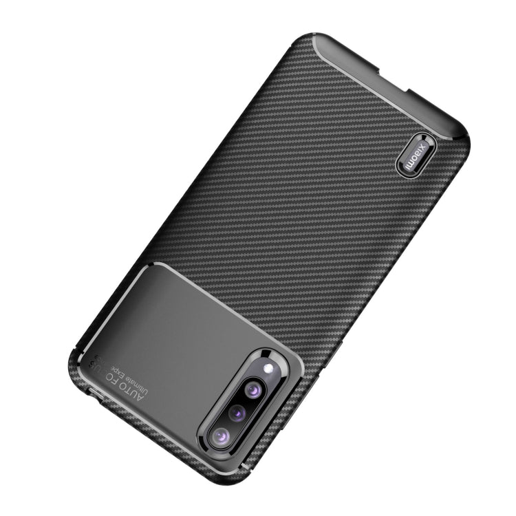 For Xiaomi 9 Lite Carbon Fiber Texture Shockproof TPU Case(Blue)
