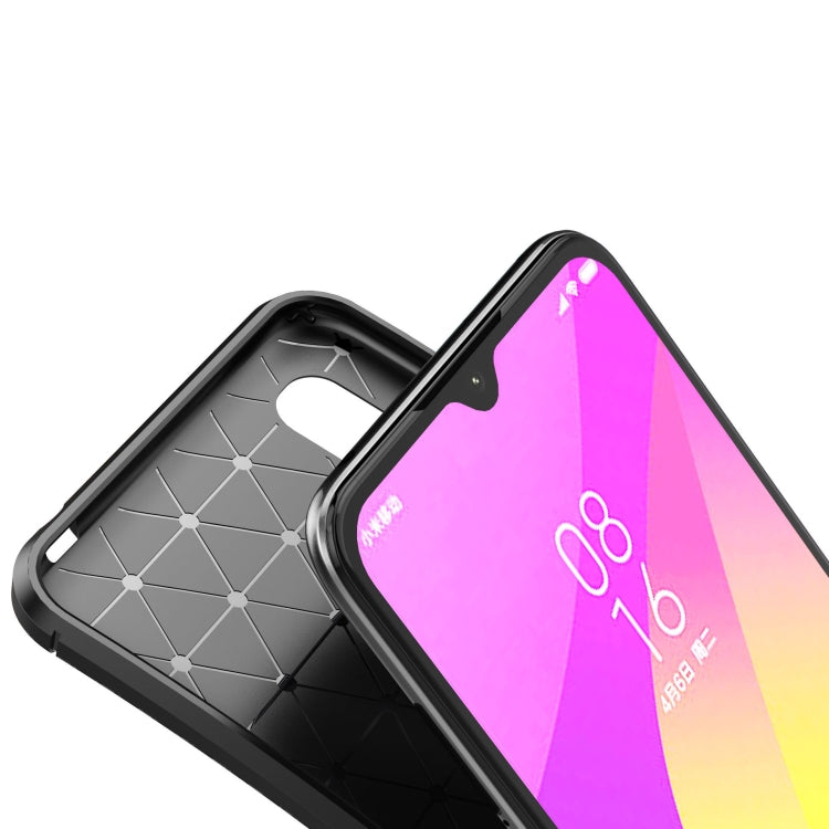 For Xiaomi 9 Lite Carbon Fiber Texture Shockproof TPU Case(Blue)
