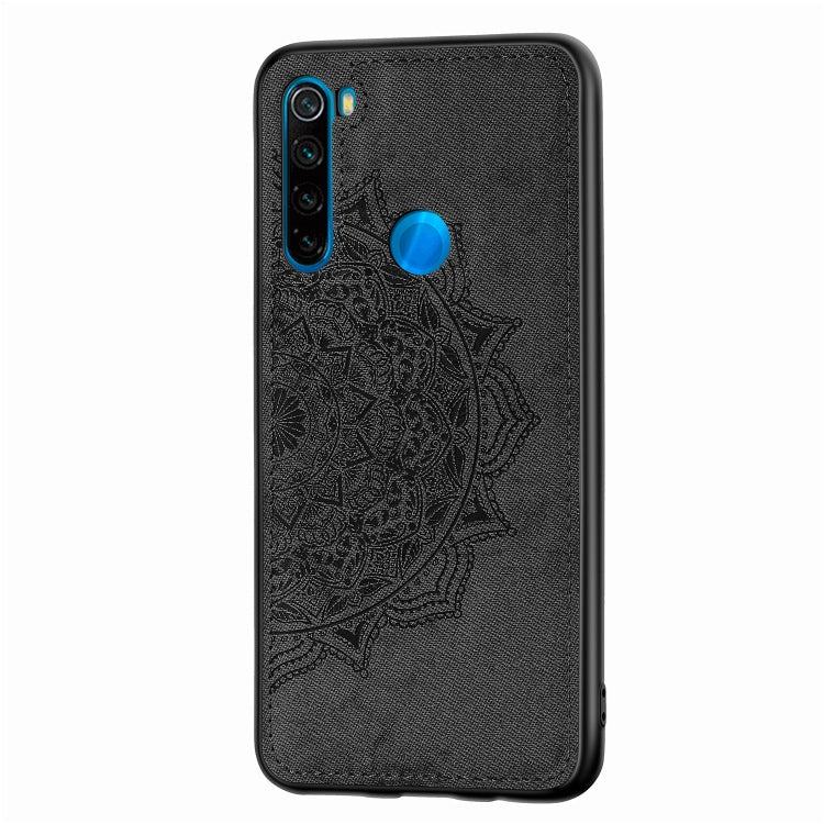 For Xiaomi Redmi Note 8, ProEmbossed Mandala Pattern PC + TPU + Fabric Phone Case with Lanyard & Magnetic