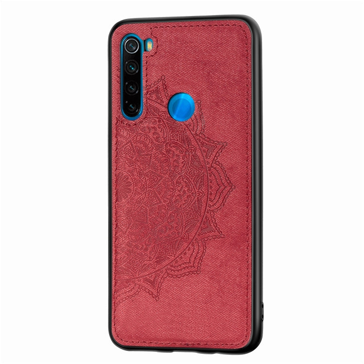 For Xiaomi Redmi Note 8, ProEmbossed Mandala Pattern PC + TPU + Fabric Phone Case with Lanyard & Magnetic