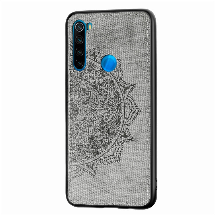 For Xiaomi Redmi Note 8, ProEmbossed Mandala Pattern PC + TPU + Fabric Phone Case with Lanyard & Magnetic