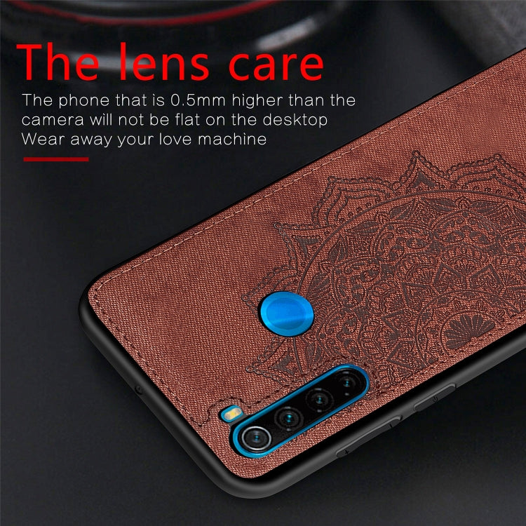For Xiaomi Redmi Note 8, ProEmbossed Mandala Pattern PC + TPU + Fabric Phone Case with Lanyard & Magnetic