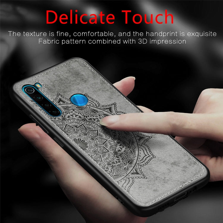For Xiaomi Redmi Note 8, ProEmbossed Mandala Pattern PC + TPU + Fabric Phone Case with Lanyard & Magnetic