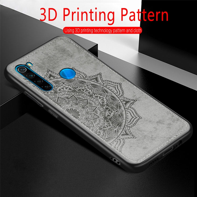 For Xiaomi Redmi Note 8, ProEmbossed Mandala Pattern PC + TPU + Fabric Phone Case with Lanyard & Magnetic