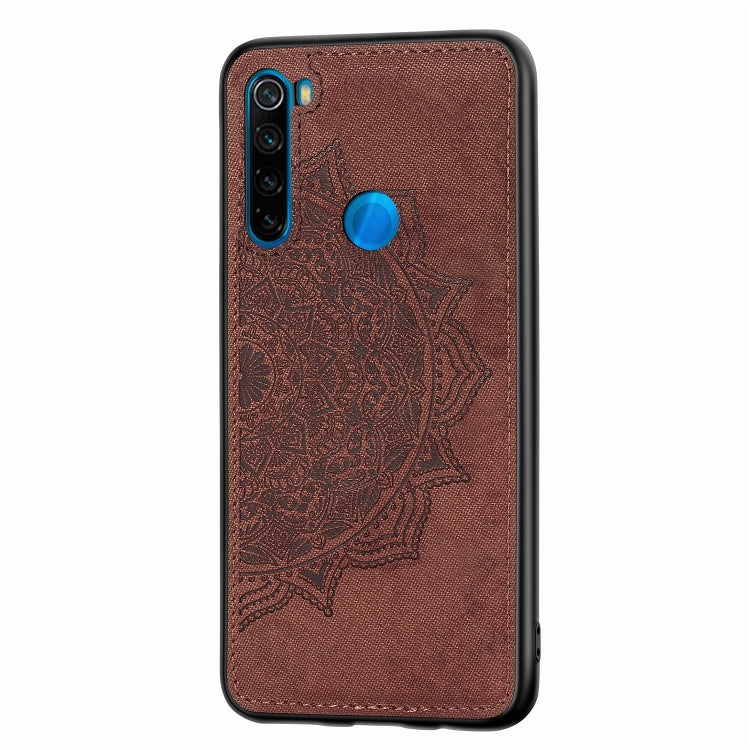 For Xiaomi Redmi Note 8, ProEmbossed Mandala Pattern PC + TPU + Fabric Phone Case with Lanyard & Magnetic