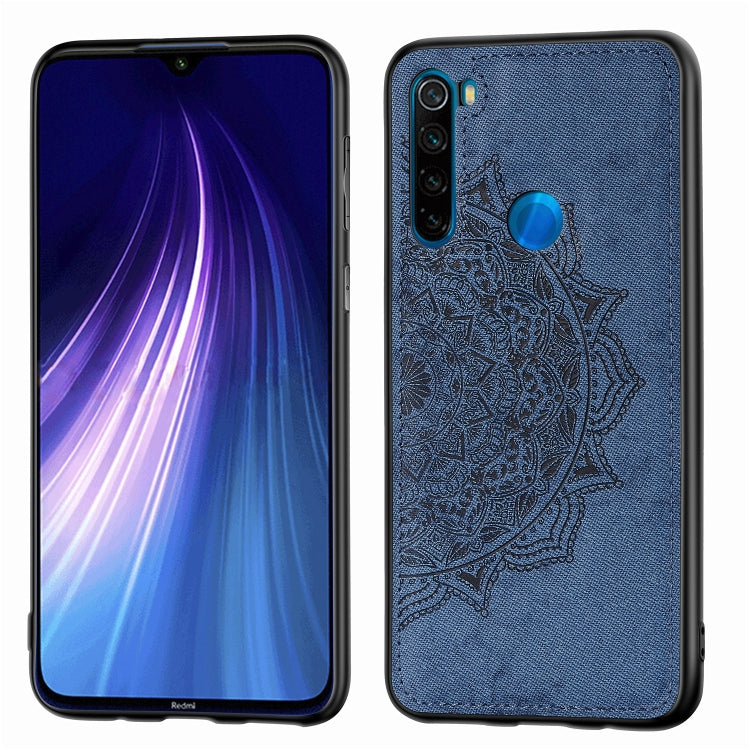 For Xiaomi Redmi Note 8, ProEmbossed Mandala Pattern PC + TPU + Fabric Phone Case with Lanyard & Magnetic