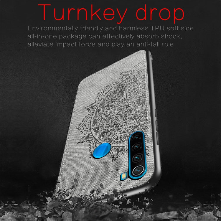 For Xiaomi Redmi Note 8, ProEmbossed Mandala Pattern PC + TPU + Fabric Phone Case with Lanyard & Magnetic