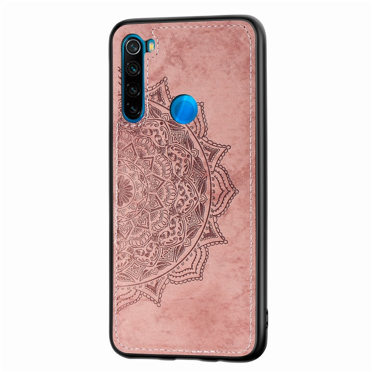 For Xiaomi Redmi Note 8, ProEmbossed Mandala Pattern PC + TPU + Fabric Phone Case with Lanyard & Magnetic