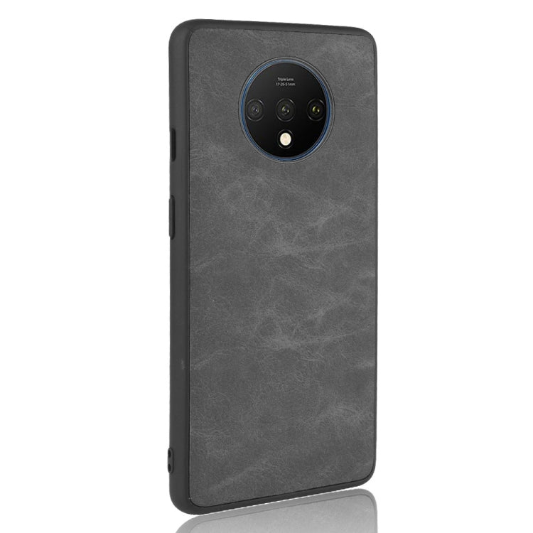 For OnePlus 7T Shockproof Sheep Skin PC + PU + TPU Case(Light black)