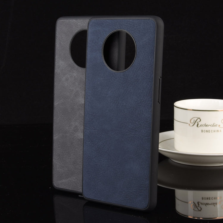 For OnePlus 7T Shockproof Sheep Skin PC + PU + TPU Case(Light black)