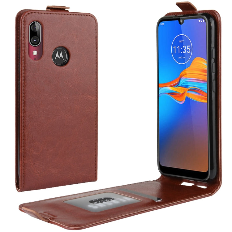 For MOTO E6 Plus Crazy Horse Vertical Flip Leather Protective Case