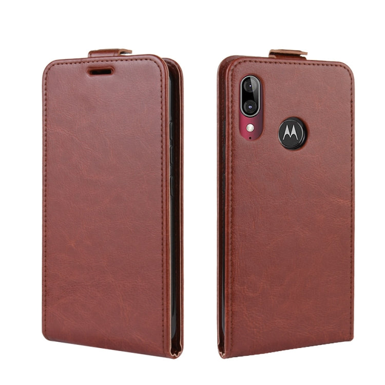 For MOTO E6 Plus Crazy Horse Vertical Flip Leather Protective Case
