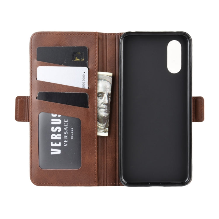 For Sharp Aquos Sense3 Lite Dual-side Magnetic Buckle Horizontal Flip Leather Case with Holder & Card Slots & Wallet & Photo Frame