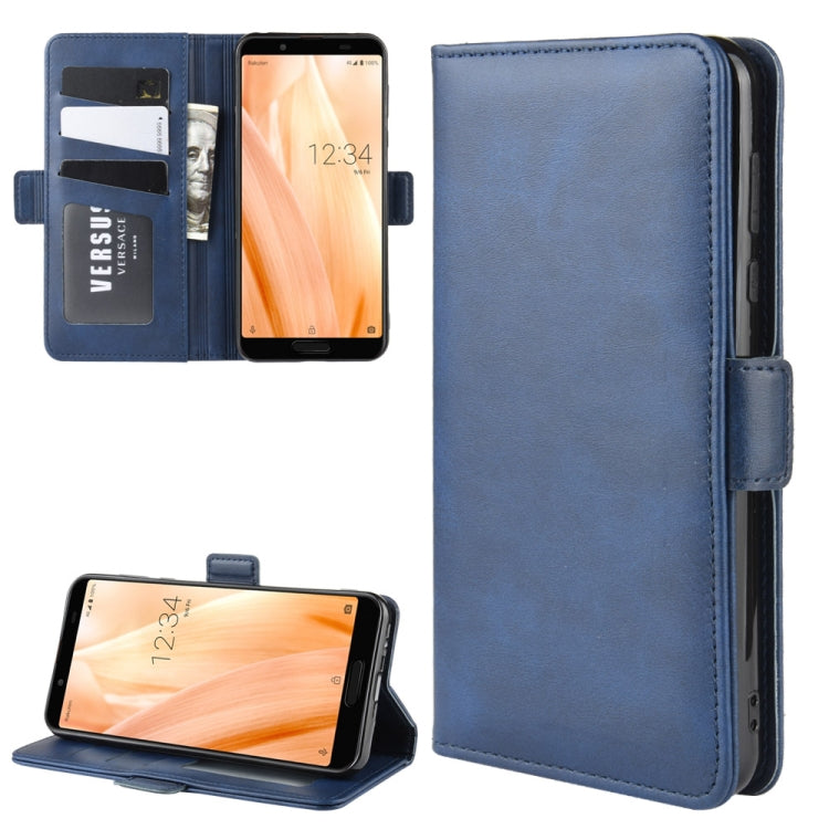For Sharp Aquos Sense3 Lite Dual-side Magnetic Buckle Horizontal Flip Leather Case with Holder & Card Slots & Wallet & Photo Frame