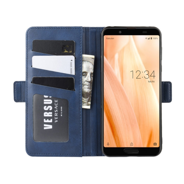 For Sharp Aquos Sense3 Lite Dual-side Magnetic Buckle Horizontal Flip Leather Case with Holder & Card Slots & Wallet & Photo Frame
