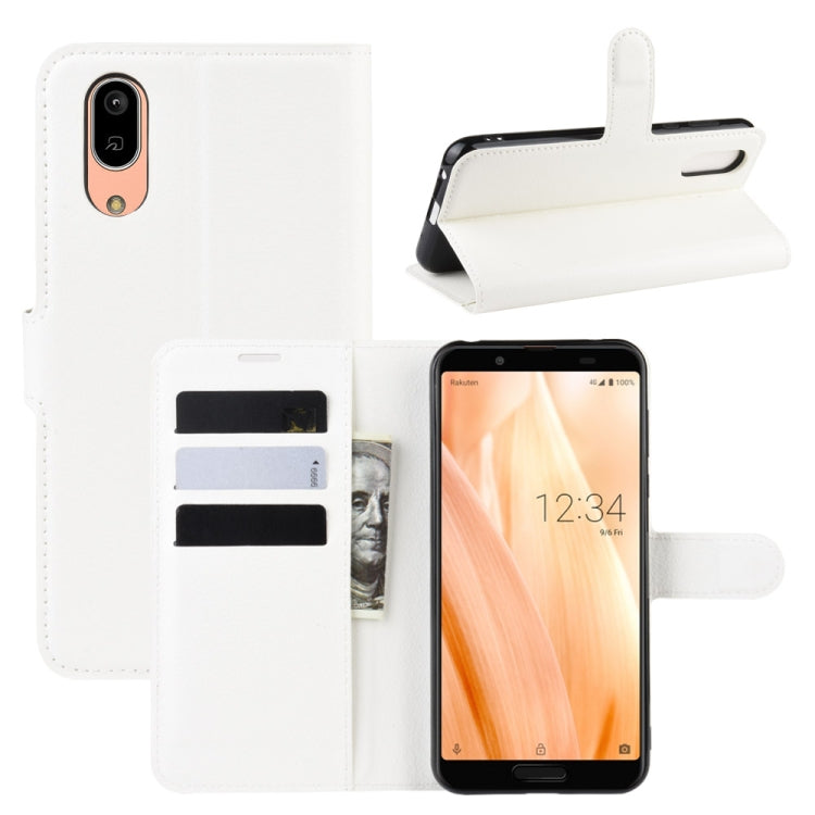 For Sharp Aquos Sense 3 Lite Litchi Texture Horizontal Flip Leather Case with Wallet & Holder & Card Slots