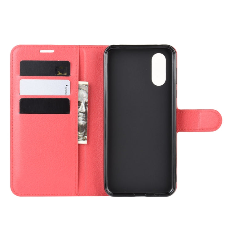 For Sharp Aquos Sense 3 Lite Litchi Texture Horizontal Flip Leather Case with Wallet & Holder & Card Slots