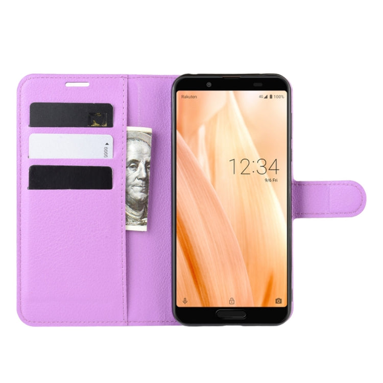 For Sharp Aquos Sense 3 Lite Litchi Texture Horizontal Flip Leather Case with Wallet & Holder & Card Slots