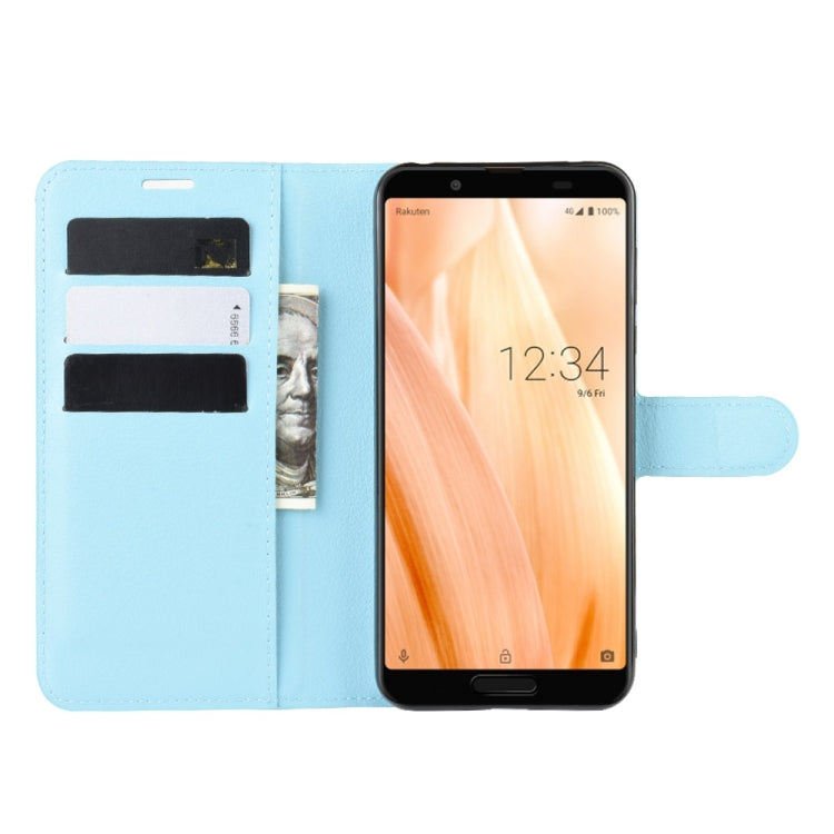 For Sharp Aquos Sense 3 Lite Litchi Texture Horizontal Flip Leather Case with Wallet & Holder & Card Slots