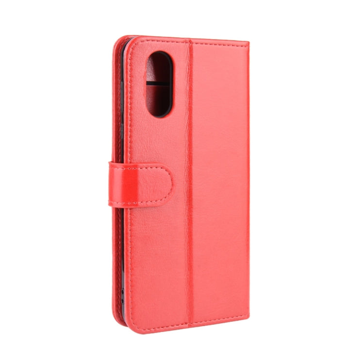 For AQUOS Sense 3 Plus R64 Texture Single Fold Horizontal Flip Leather Case with Holder & Card Slots & Wallet