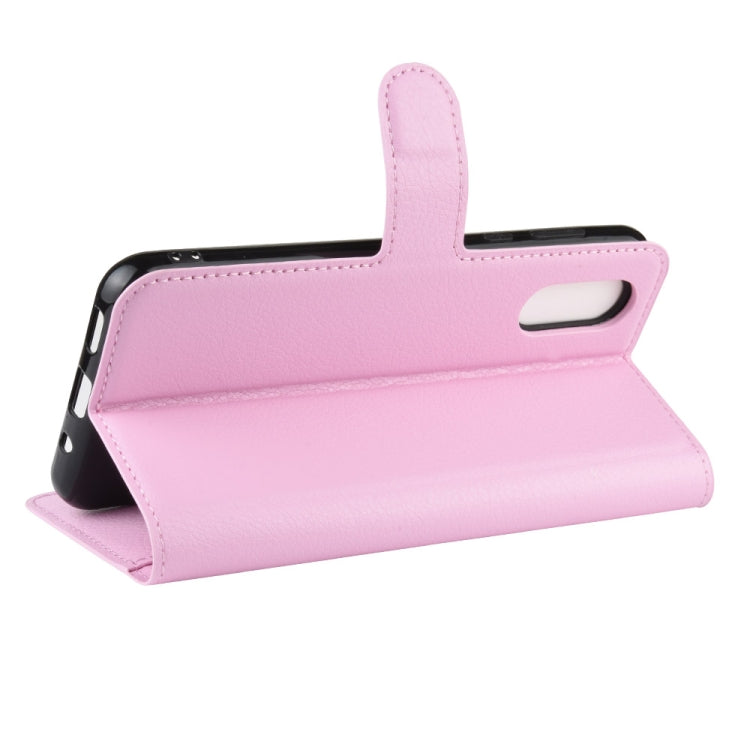 For Sharp Aquos Sense 3 Plus Litchi Texture Horizontal Flip Leather Case with Wallet & Holder & Card Slots