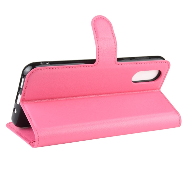 For Sharp Aquos Sense 3 Plus Litchi Texture Horizontal Flip Leather Case with Wallet & Holder & Card Slots