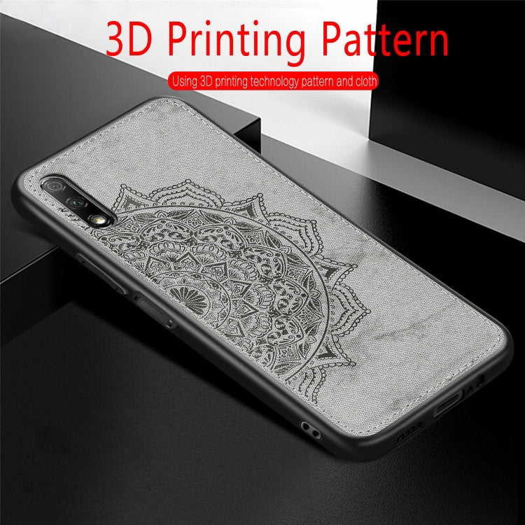 For Huawei Honor 9X Embossed Mandala Pattern PC + TPU + Fabric Phone Case with Lanyard & Magnetic