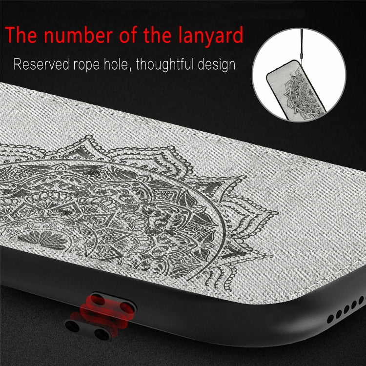 For Huawei Honor 9X Embossed Mandala Pattern PC + TPU + Fabric Phone Case with Lanyard & Magnetic