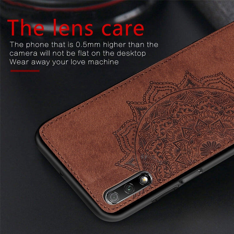 For Huawei Honor 9X Embossed Mandala Pattern PC + TPU + Fabric Phone Case with Lanyard & Magnetic